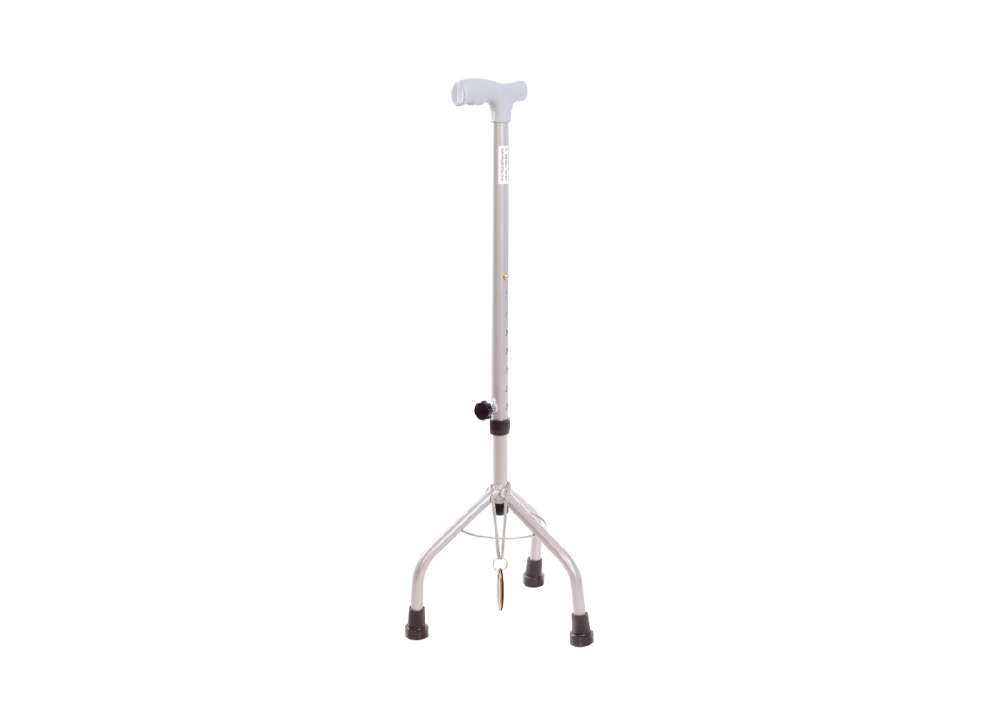 **BASTÓN TRÍPODE DE HIERRO REGULABLE - GRIS / NEGRO
